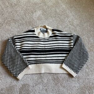 Elegant Black and White Striped Sweater